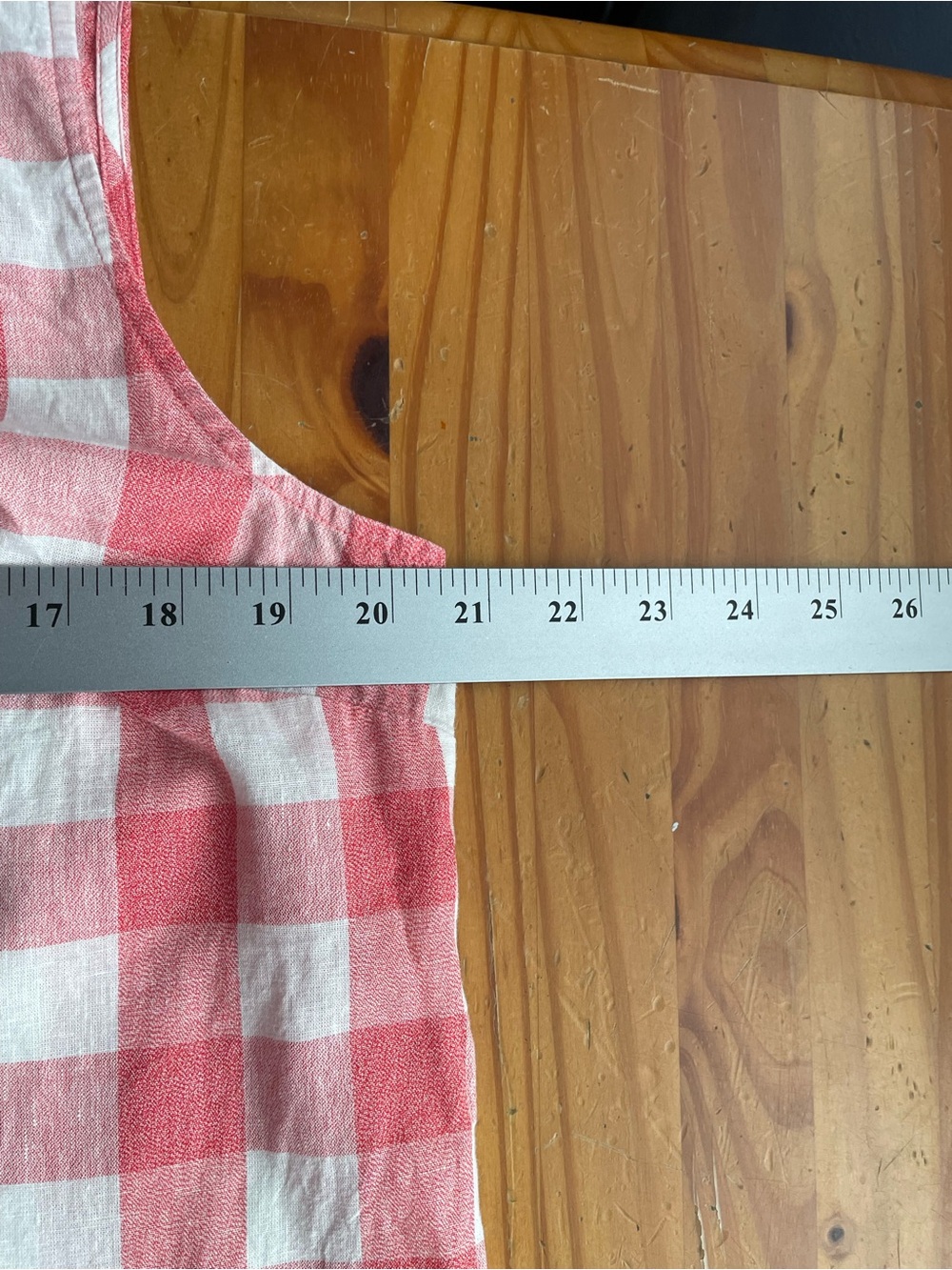 J.Crew Factory Gingham Tie‑Waist Sleeveless Linen‑Cotton Blouse Size 14 - Picture 4 of 8
